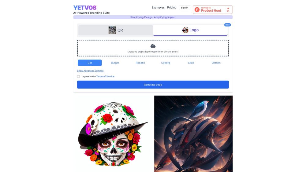 Yetvos - AI-Powered Branding Suite Website screenshot