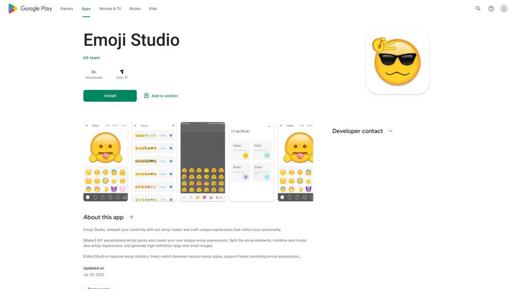 Emoji Studio Website screenshot