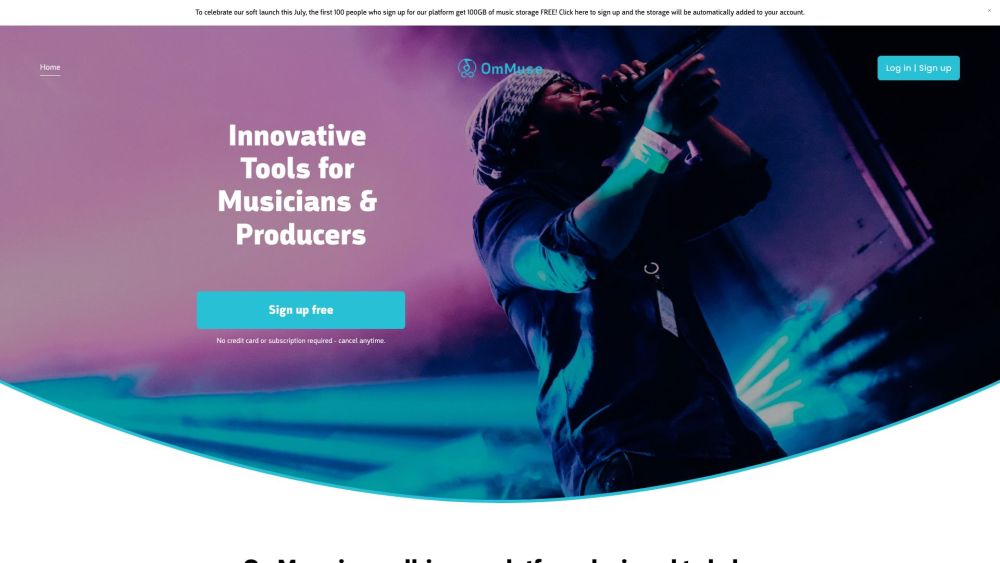 OmMuse Website screenshot