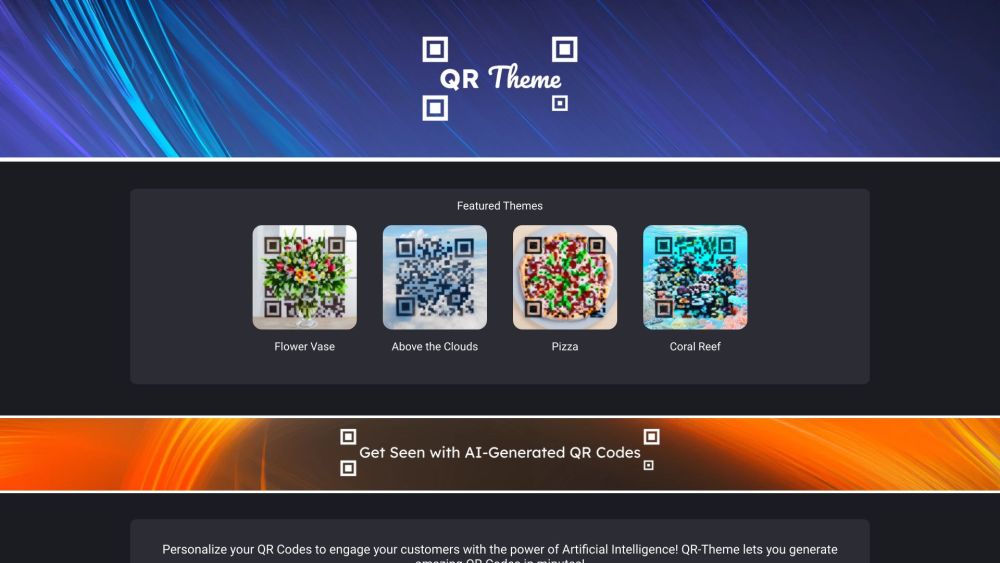 QR-Theme Website screenshot