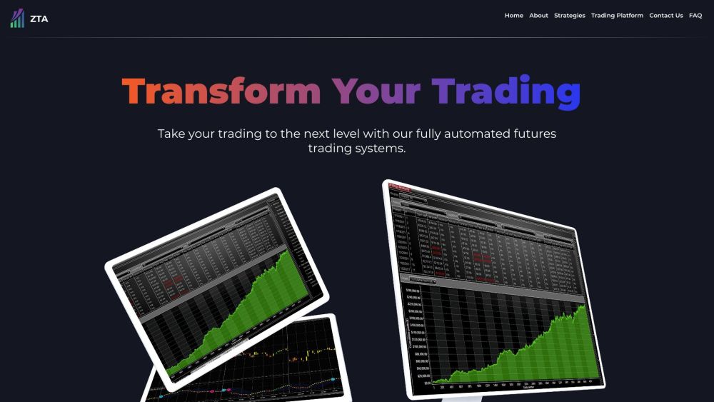 Zion Trading Algos Website screenshot