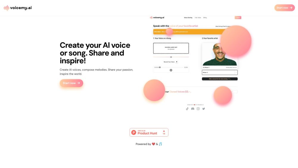 Voicemy.ai Website screenshot