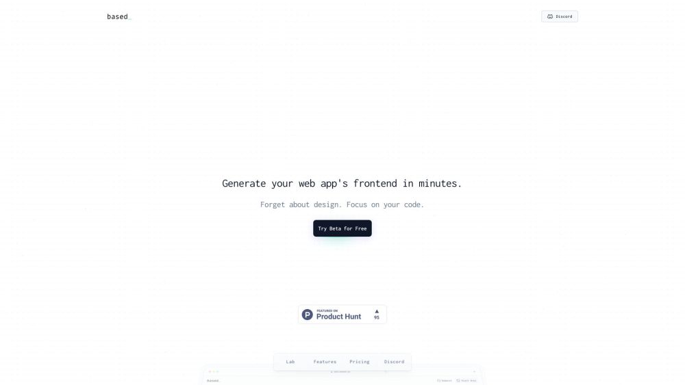 Based - No-design UI builder for devs Website screenshot
