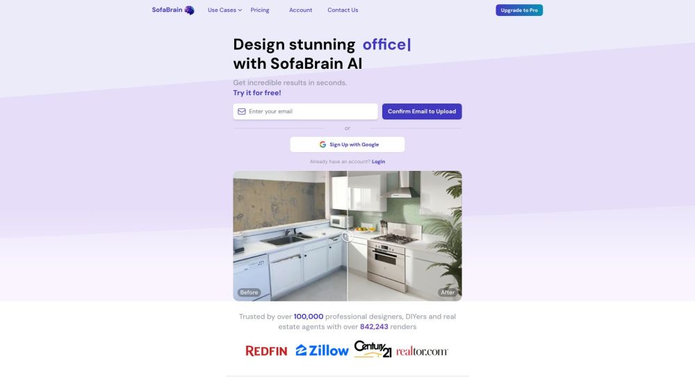 SofaBrain Website screenshot