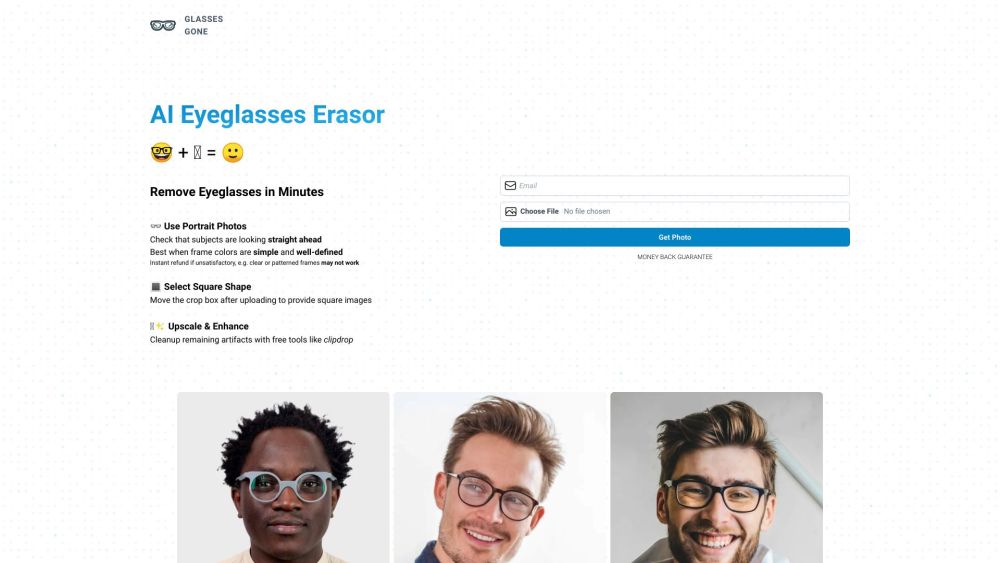 Glasses Gone Website screenshot