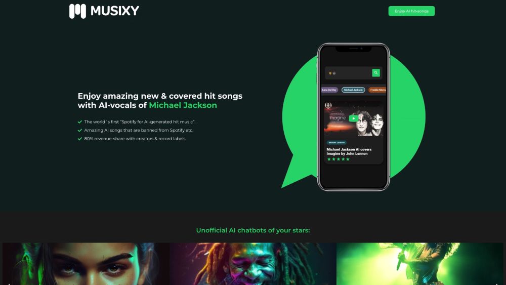 Musixy.ai Website screenshot