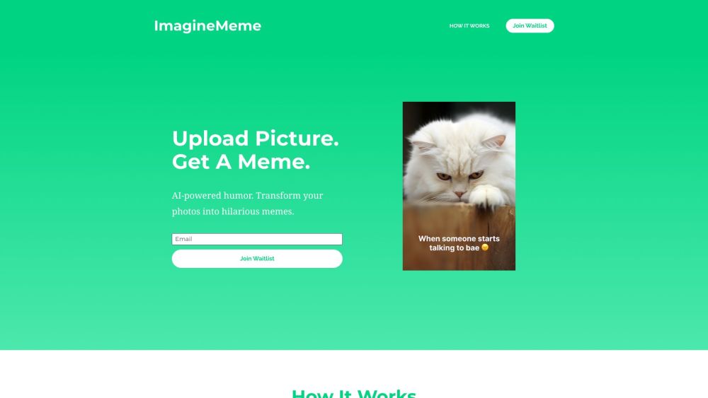 ImagineMeme Website screenshot