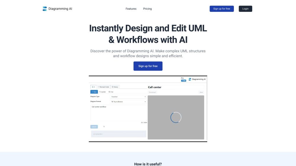 Diagramming AI Website screenshot