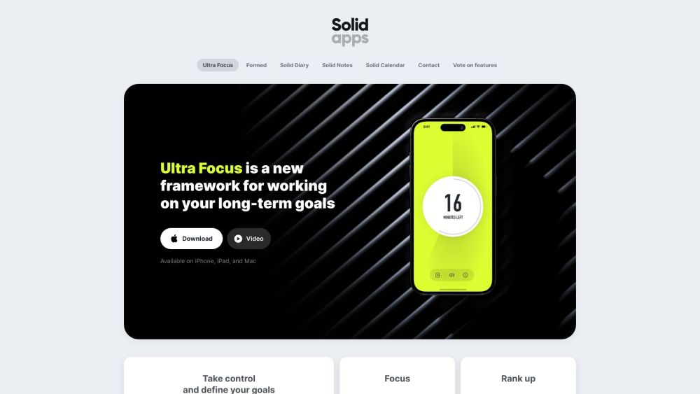 Solid Apps Website screenshot