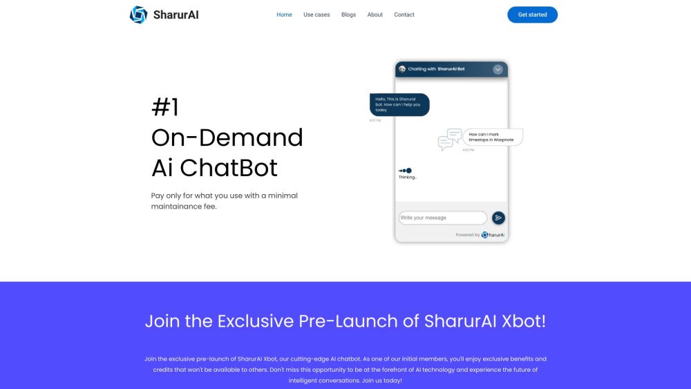 SharurAI Xbot Website screenshot