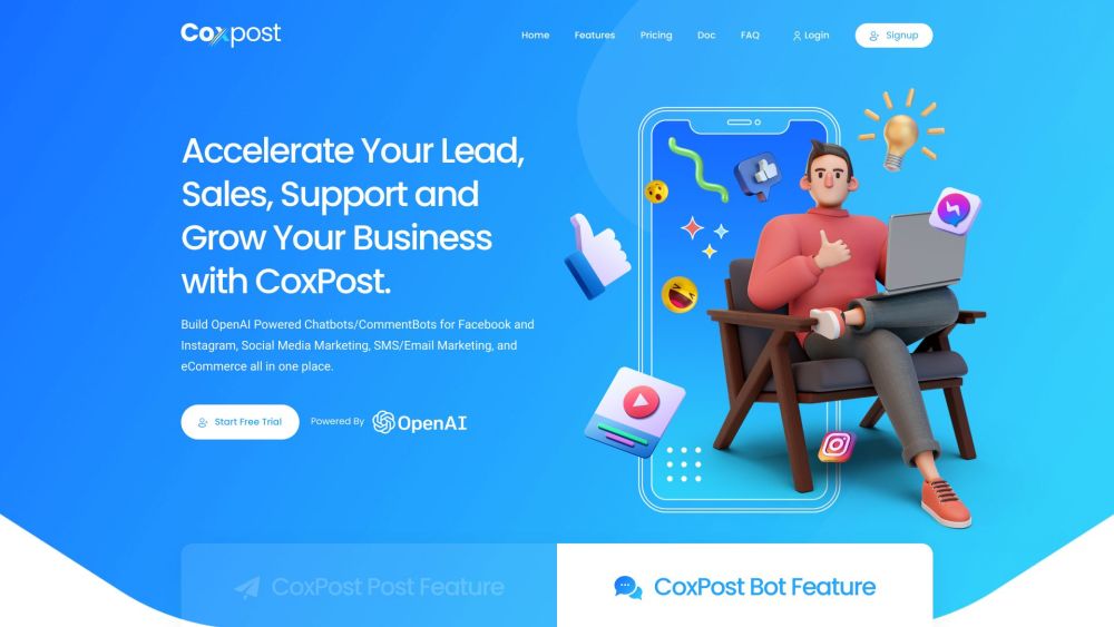 CoxPost Website screenshot