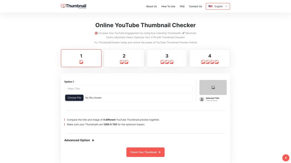 ThumbnailChecker Website screenshot