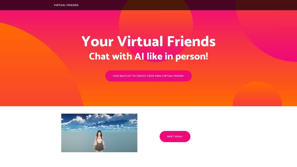 Virtual Friends Website screenshot