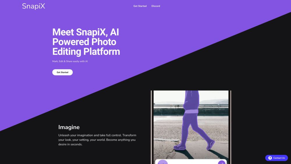 SnapiX Website screenshot