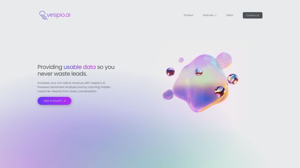 Vespio AI | Conversation Analysis and Sales Enablement Tool Website screenshot
