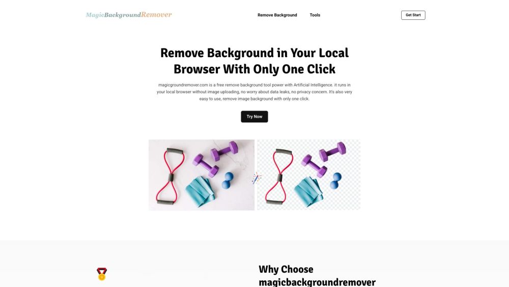 Magic Background Remover Website screenshot