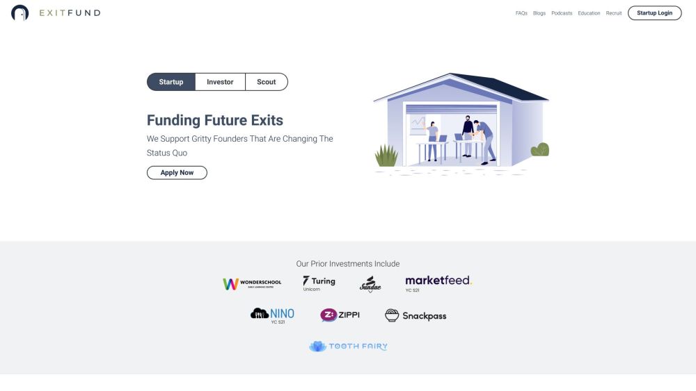 Exitfund Website screenshot