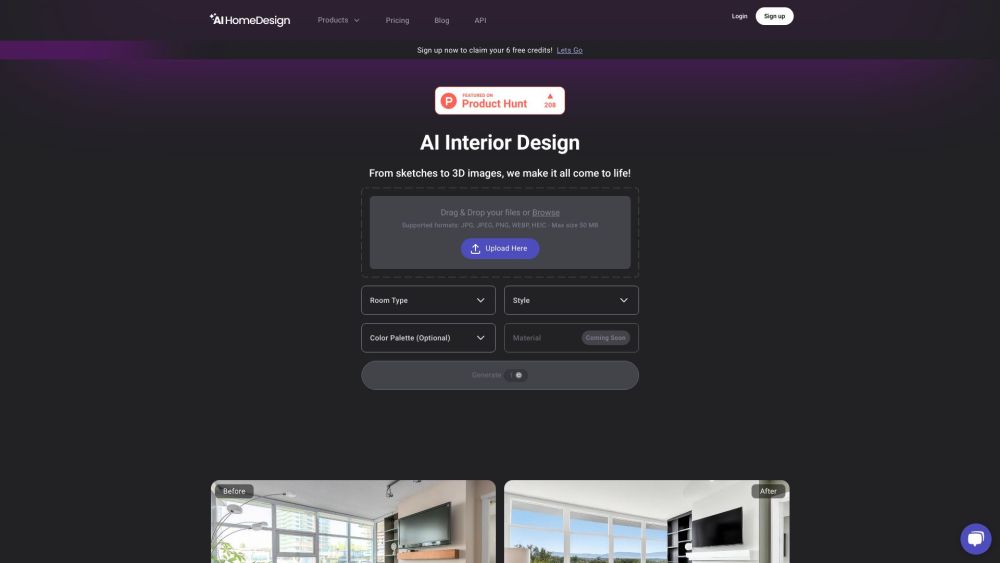 AI HomeDesign Website screenshot