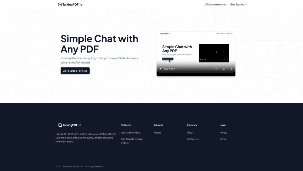 TalkingPDF.io Website screenshot