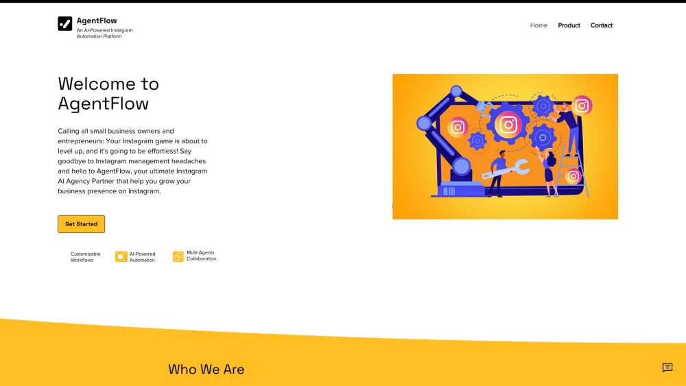 AgentFlow Website screenshot