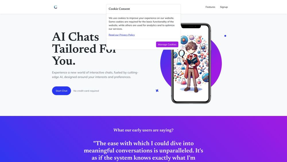 AI Chat Website screenshot