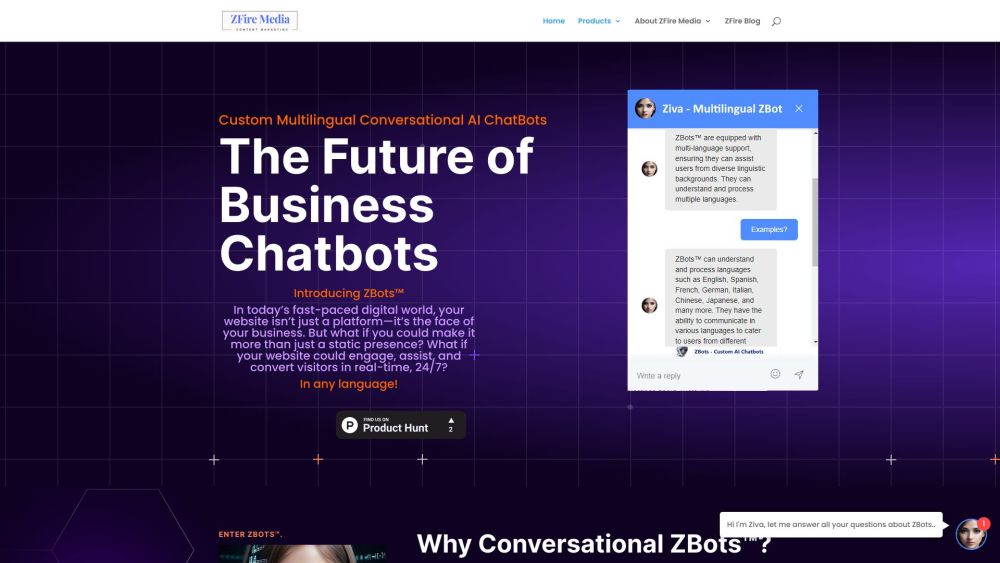 ZBots Website screenshot