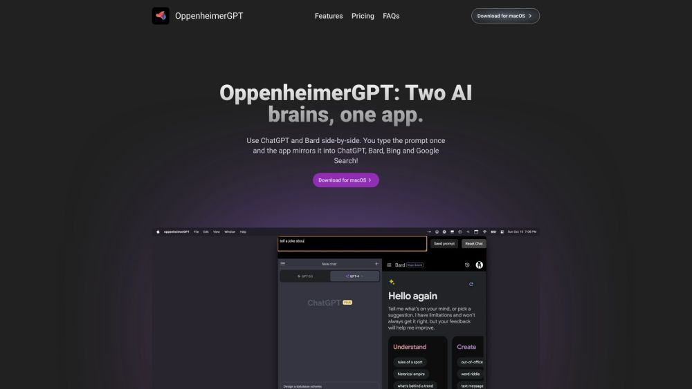 OppenheimerGPT Website screenshot