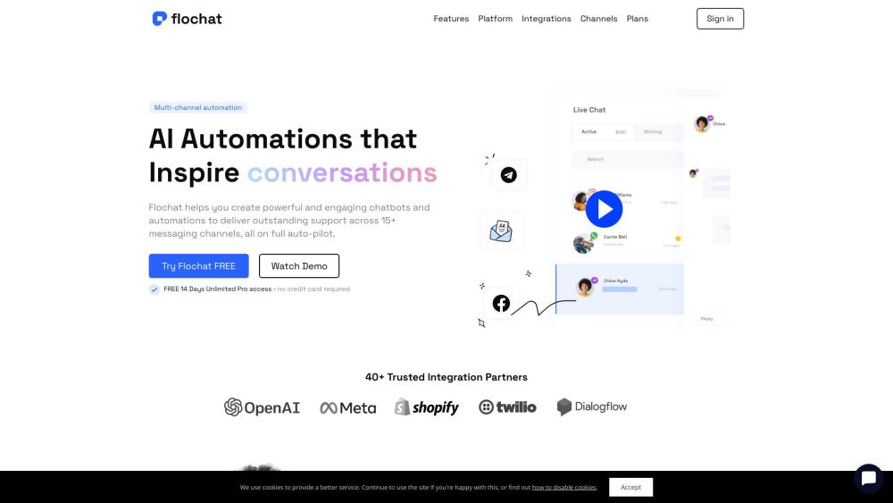 Flochat Website screenshot