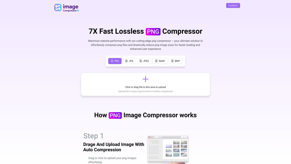 ImageCompressorAI Website screenshot