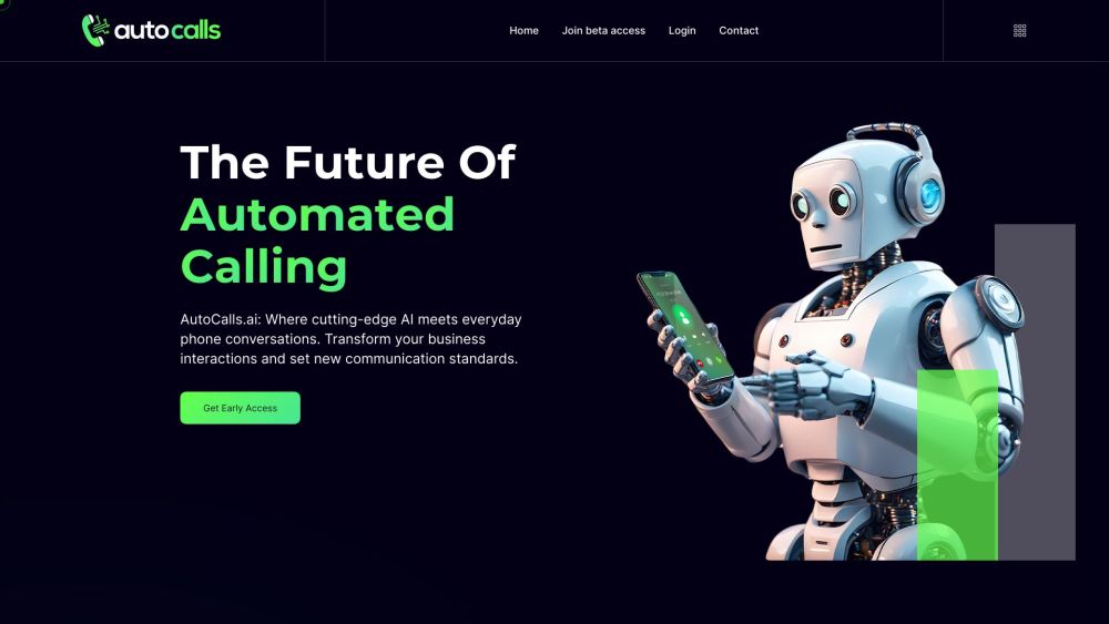 AutoCalls.ai Website screenshot