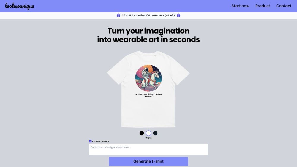 looksounique.com: Transform Imagination into Wearable Art in Seconds