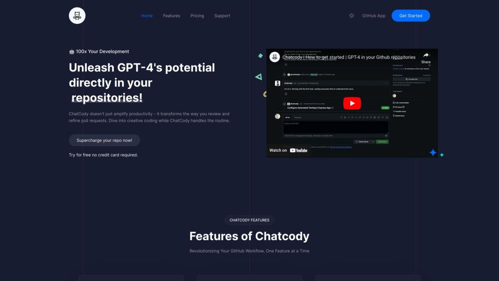 Chatcody Website screenshot