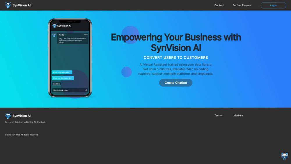 SynVision AI Website screenshot