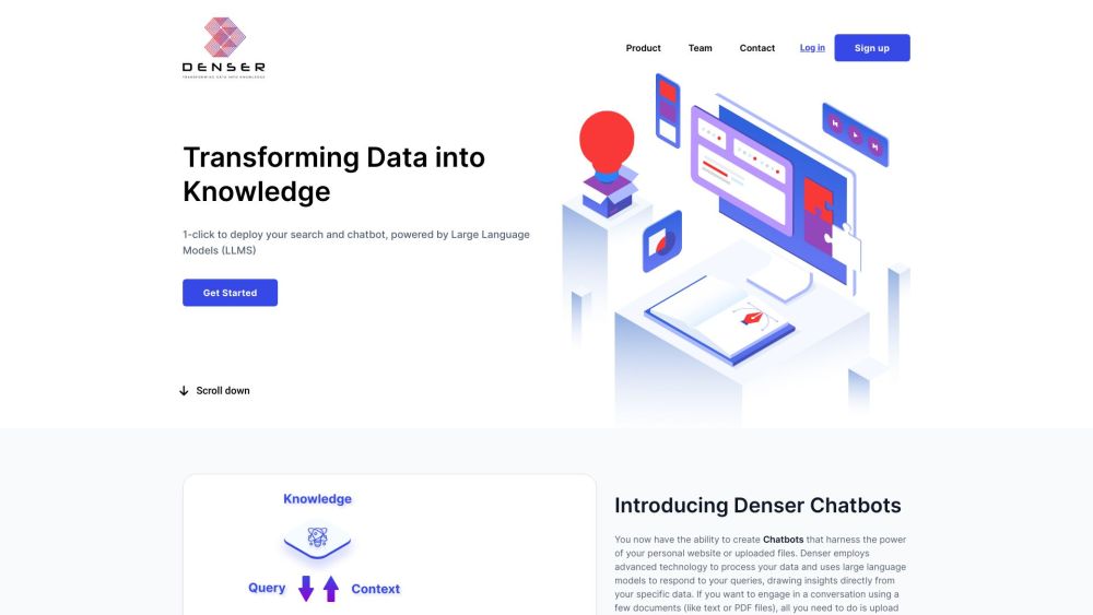 denser.ai Website screenshot