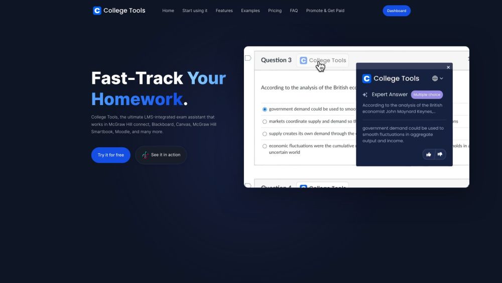 College Tools: AI Homework Helper for All Major LMS Platforms