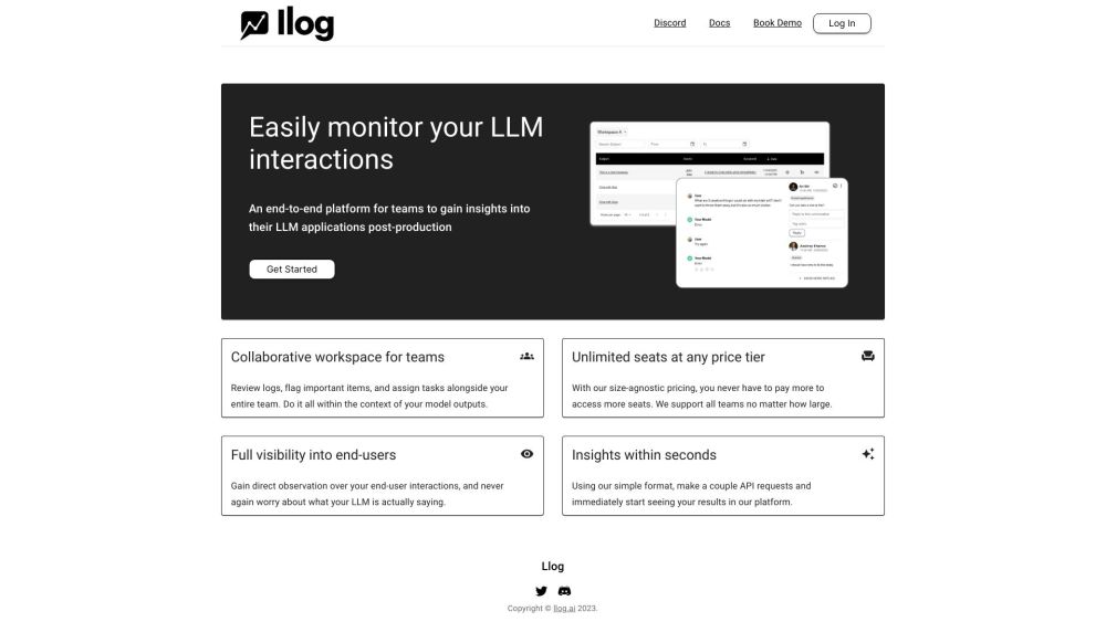 Llog Website screenshot