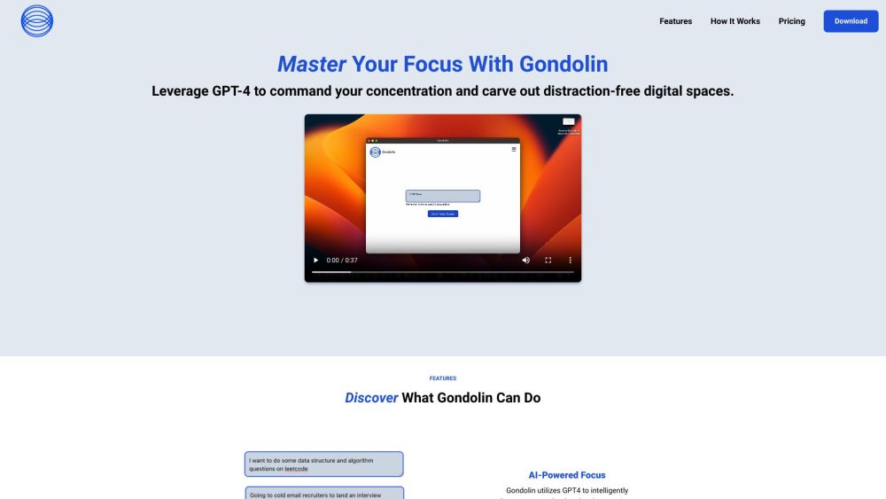 Gondolin Website screenshot