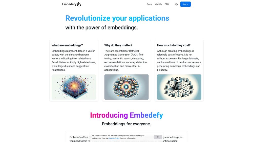 Embedefy Website screenshot