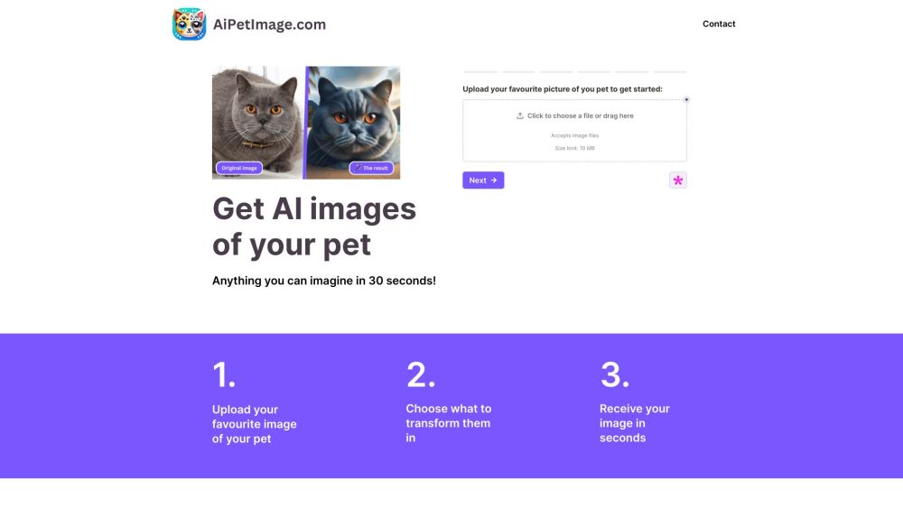 AIPetImage.com Website screenshot