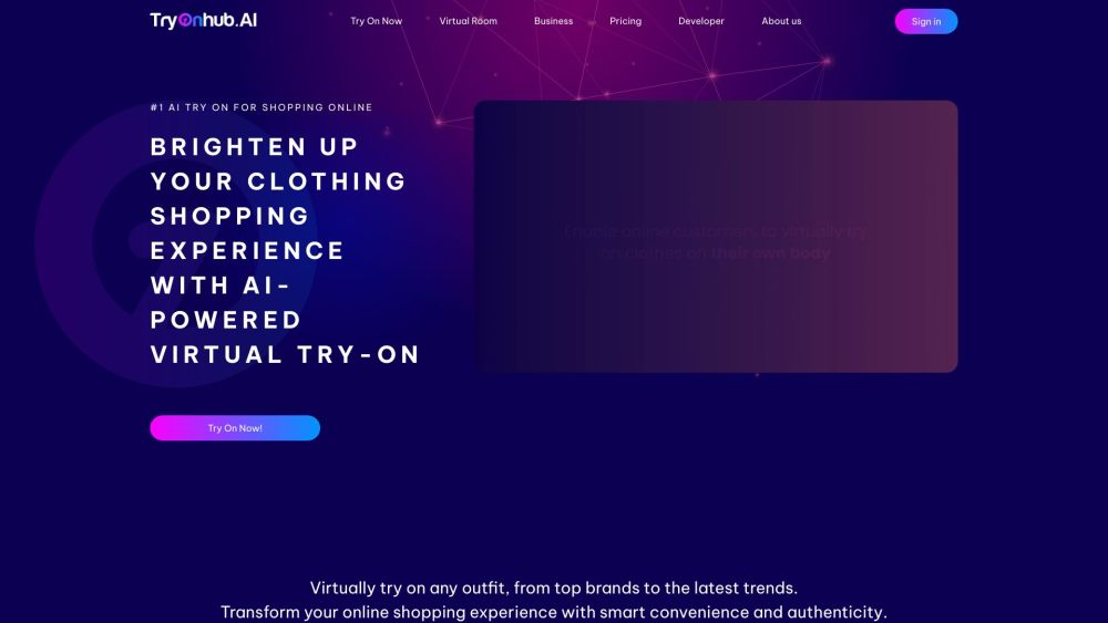 TryOnHub.AI Website screenshot