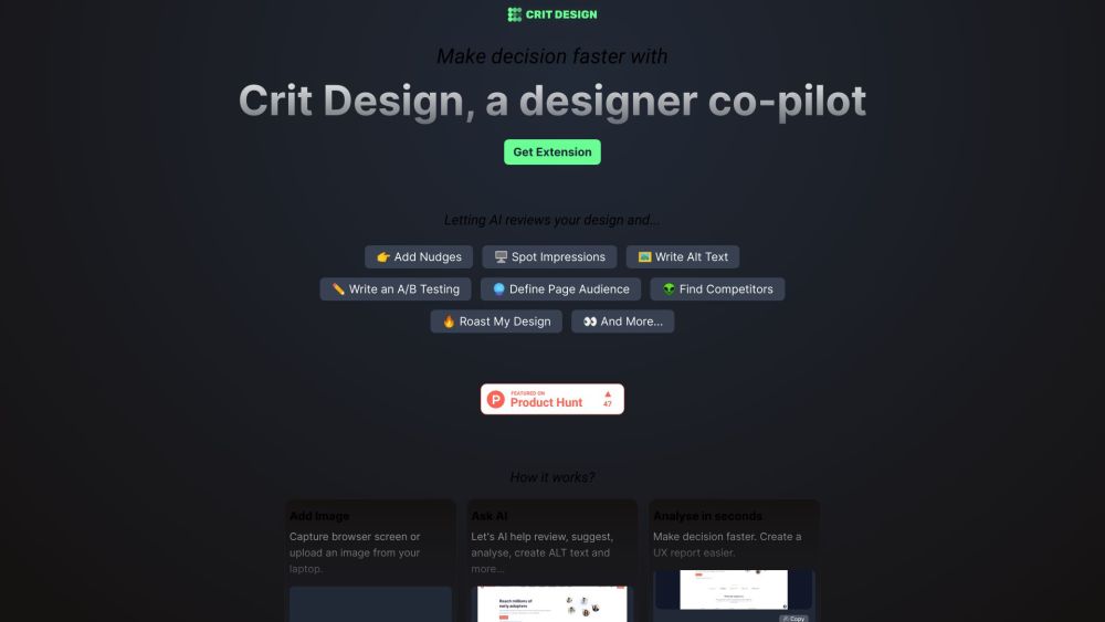 Crit Design Website screenshot