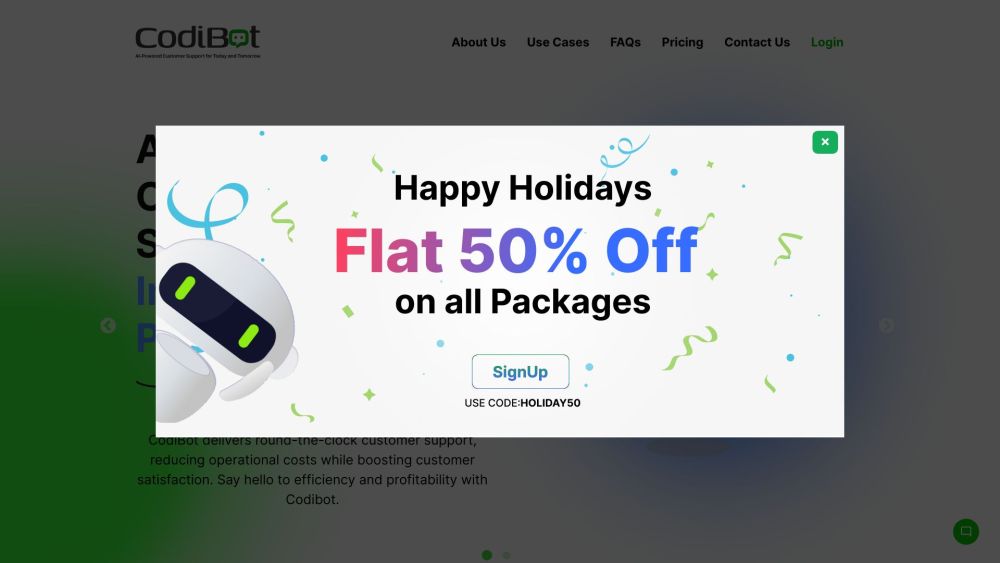 CodiBot Website screenshot