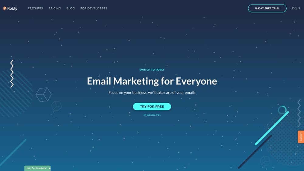 Robly Email Marketing Website screenshot