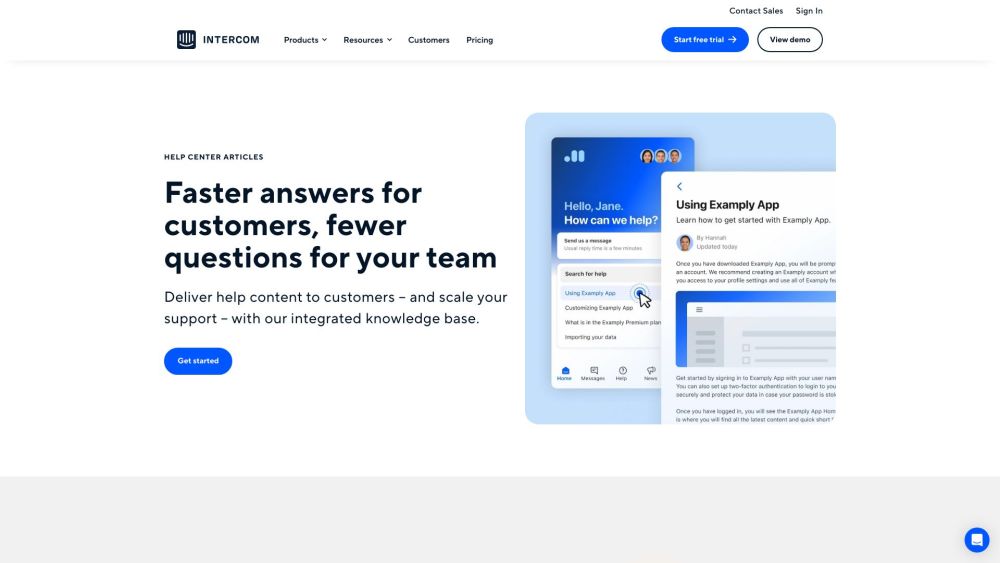 Intercom Website screenshot