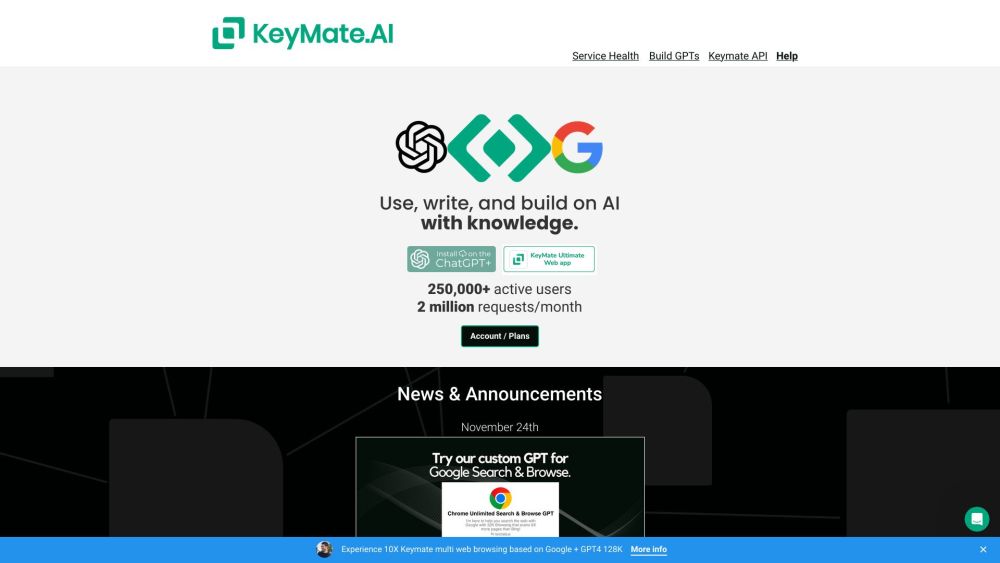 Keymate.AI Website screenshot