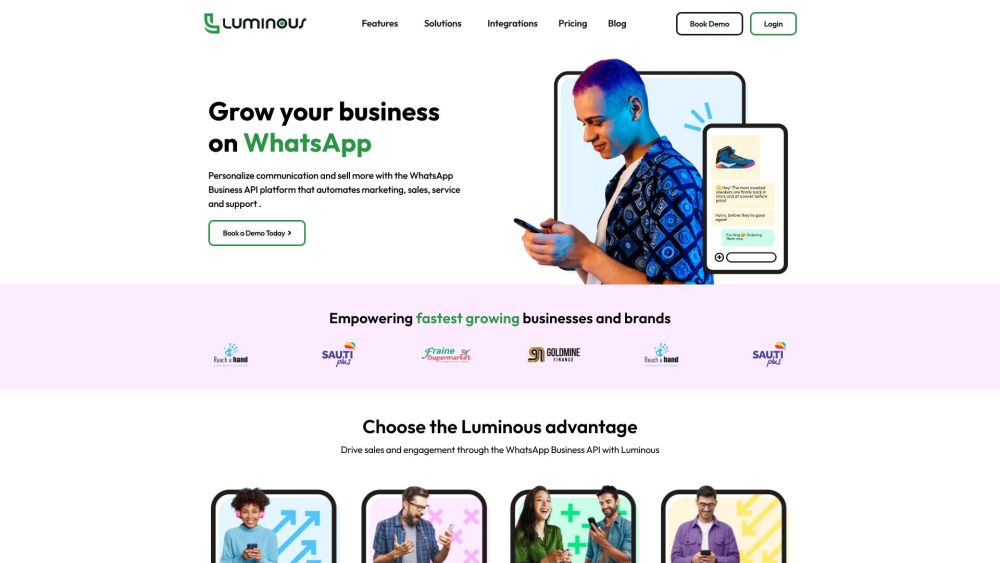 Luminous CRM Website screenshot