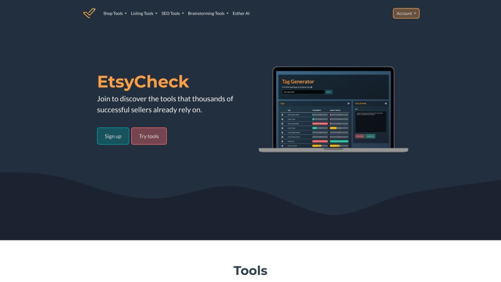 EtsyCheck: Shop, Listing, SEO, Brainstorming Tools & Esther AI
