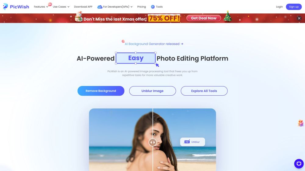 PicWish Website screenshot