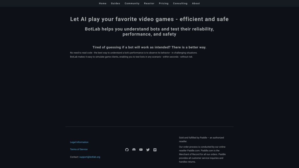 BotLab Website screenshot