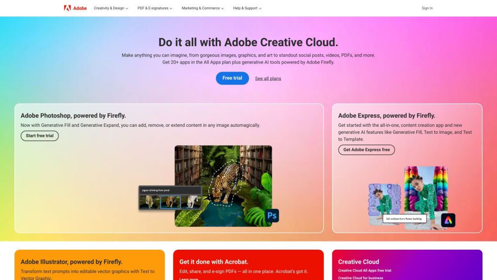 Adobe Website screenshot